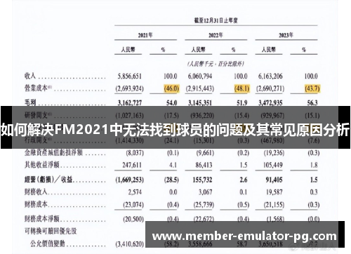 如何解决FM2021中无法找到球员的问题及其常见原因分析